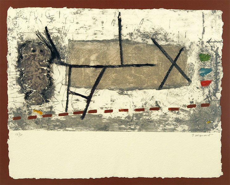 James Coignard (French, 1925-2008) Untitled.: James Coignard (French, 1925-2008) Untitled. Mixed media on paper. Edition 13/60. Pencil signed LR Sheet: 20.5" x 26"