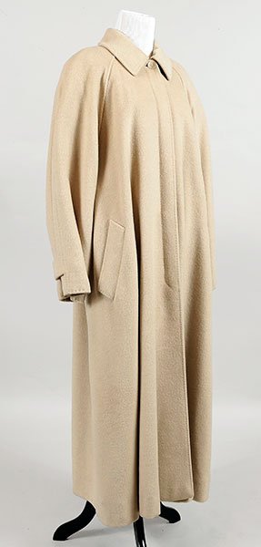A Max Mara Ivory Camel Hair Full Length Coat.: A Max Mara Ivory Camel Hair Full Length Coat. Bearing a button closures and label reading 'Made in Italy' on interior collar Size: 12