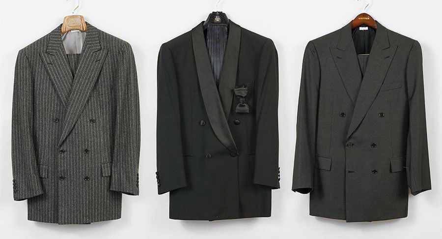 Two Brioni Men's Double Breasted Wool Suits.: Two Brioni Men's Double Breasted Wool Suits. Each is approximately a size 38/39. Together with a Brioni wool tuxedo. Size 40