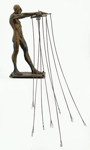 Ted Gall (American, B. 1941) Puppet Master.: Ted Gall (American, B. 1941) Puppet Master. Bronze sculpture. Signed within the foreground 18.5" x 9" x 6.5"