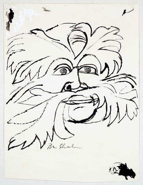 Ben Shahn (American, 1898-1969) Untitled Figure.: Ben Shahn (American, 1898-1969) Untitled Figure. Ink on paper, signed lower center Sheet: 15.5" x 11.5" Frame: 23" x 18.5"