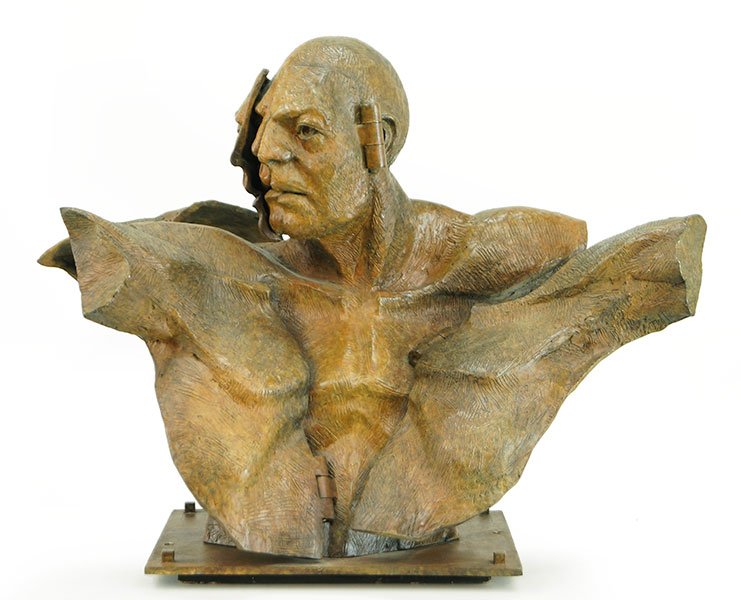 Ted Gall (American, B. 1941) Facets.: Ted Gall (American, B. 1941) Facets. Bronze sculpture. Signed within the foreground 17" x 23" x 14"