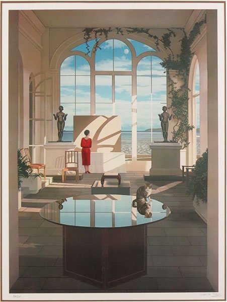 Frederick Phillips (British, B. 1953) Ocean View.: Frederick Phillips (British, B. 1953) Ocean View. Serigraph. Pencil numbered 86/296 LL, pencil signed LR Sight: 33" x 25" Frame: 40" x 32"