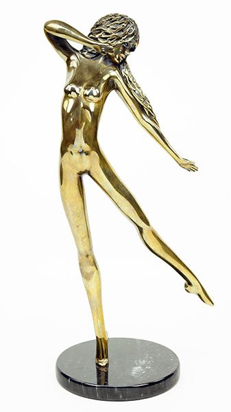 Tom Bennett (American, B. 1928) Tara.: Tom Bennett (American, B. 1928) Tara. Bronze sculpture mounted to marble base, signed and numbered 75/250 on the bottom of the right foot With base 17"