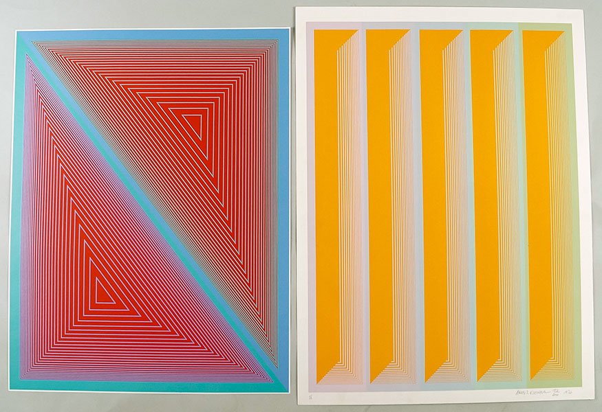Richard Anuszkiewicz (American, B. 1930) Untitled: Richard Anuszkiewicz (American, B. 1930) Untitled Abstract. Color serigraph, pencil signed LR and pencil numbered 152/200 LL. Together with an unsigned serigraph by the artist dated to 1970 Sheet: 26"