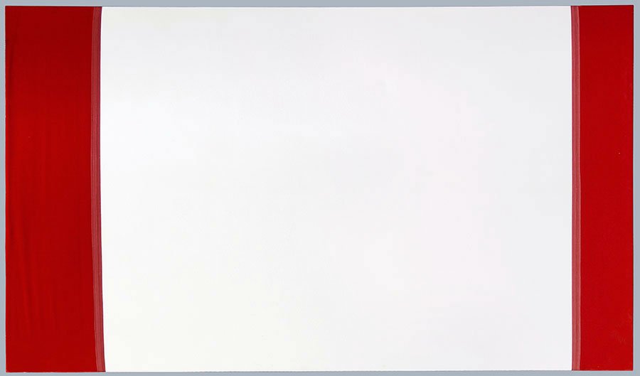 Patrick Weidmann (20th Century) Justine.: Patrick Weidmann (20th Century) Justine. Lacquer and velvet on canvas. Bearing Dart Gallery label en verso 61" x 102.5"