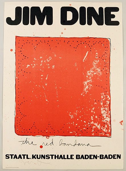 After Jim Dine (American, B. 1935) The Red Bandana.: After Jim Dine (American, B. 1935) The Red Bandana. Color lithograph dated to 1971, pencil signed LL Sheet: 30.75" x 22"
