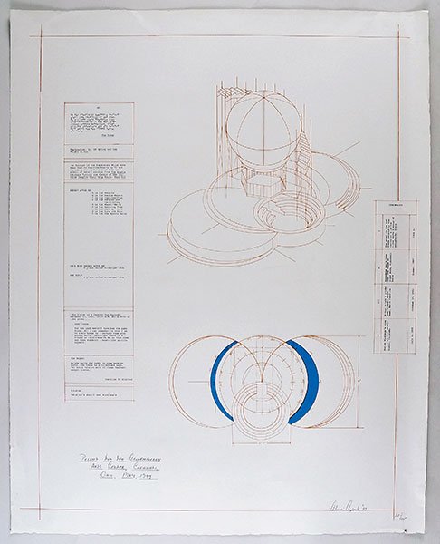 Alice Aycock (American, B. 1946) Project for: Alice Aycock (American, B. 1946) Project for Contemporary Arts Center. Color lithograph, pencil LL, pencil signed, dated '79, and numbered 22/75 LR Sheet: 38" x 30.5"