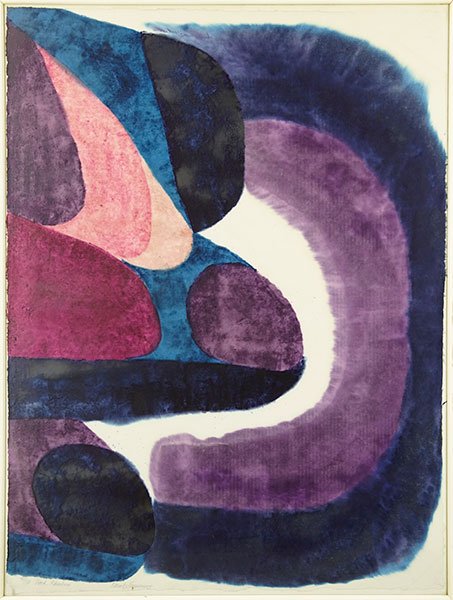 Carol Summers (American, B.1925) Dark Rainbow.: Carol Summers (American, B.1925) Dark Rainbow. Color woodblock, 31/50 37" x 49"
