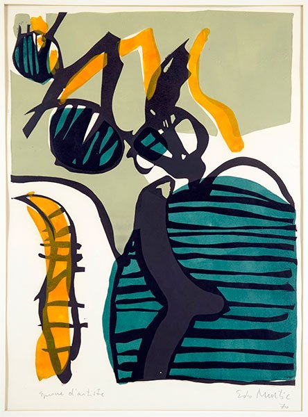 Edo Murtic (Croatian, 1921-2005) EM1.: Edo Murtic (Croatian, 1921-2005) EM1. Color lithograph, signed and dated 1970, AP 22"x30"