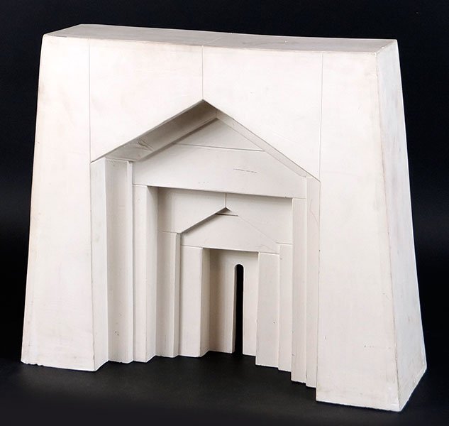 William Wyman (American, 1922-1980) Temple No. 17.: William Wyman (American, 1922-1980) Temple No. 17. White clay. Signed and dated '75 lower edge of right side H: 19" W: 22" D: 5.5"