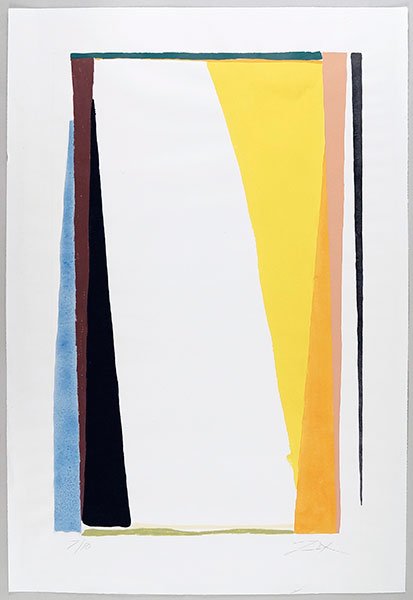 Larry Zox (American, 1937-2006) Composition.: Larry Zox (American, 1937-2006) Composition. Color stencil print, pencil numbered 7/10 LL and pencil signed LR Plate: 31.5" x 20.25"