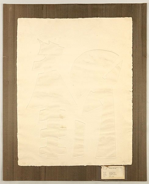 Etienne Hajdu (French, 1907-1996) Untitled.: Etienne Hajdu (French, 1907-1996) Untitled. Inkless intaglio. Pencil numbered 3/12 LL and pencil signed and dated 1958 LR Sheet: 25.25" x 20"