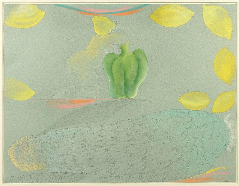 Stanley Boxer (American, 1926-2000) Not To Usual: Stanley Boxer (American, 1926-2000) Not To Usual Collection And Pierre. Pencil and pastel on paper laid to board. Pencil signed and dated '76 LR. Bearing Hokin Gallery label en verso Sheet: 19.5" x 25