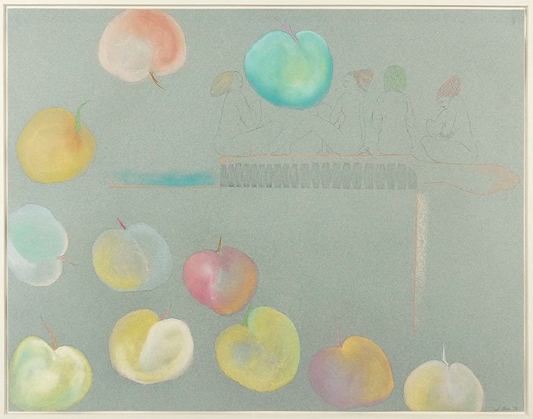 Stanley Boxer (American, 1926-2000) Nocturnal Wonders: Stanley Boxer (American, 1926-2000) Nocturnal Wonders Friendly With A Hairbrush. Pastel on paper. Pencil signed and dated '76 LR. Bearing Hokin Gallery label en verso Sheet: 19.5" x 25.5"