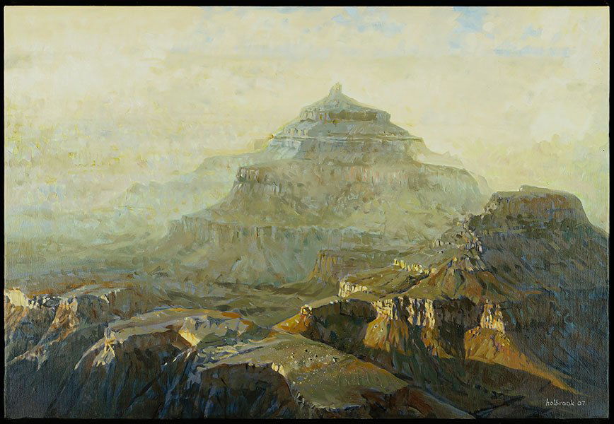 Peter Holbrook (American, B. 1940) Shrouded Isis: Peter Holbrook (American, B. 1940) Shrouded Isis Temple. Oil on canvas, signed, titled, and dated 2007 en verso Canvas: 18" x 26" Frame: 19.5" x 27.5"