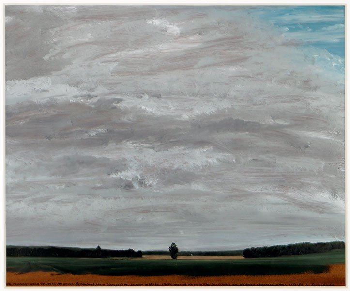 Keith Jacobshagen (American, B. 1941) Whit Sunday.: Keith Jacobshagen (American, B. 1941) Whit Sunday. Oil on paper. Reads at bottom 'Whit Sunday - Near St. Jospeh, Missouri. Returning from Kansas City, Stopped to Walk, Crows Making Noise to the Southw