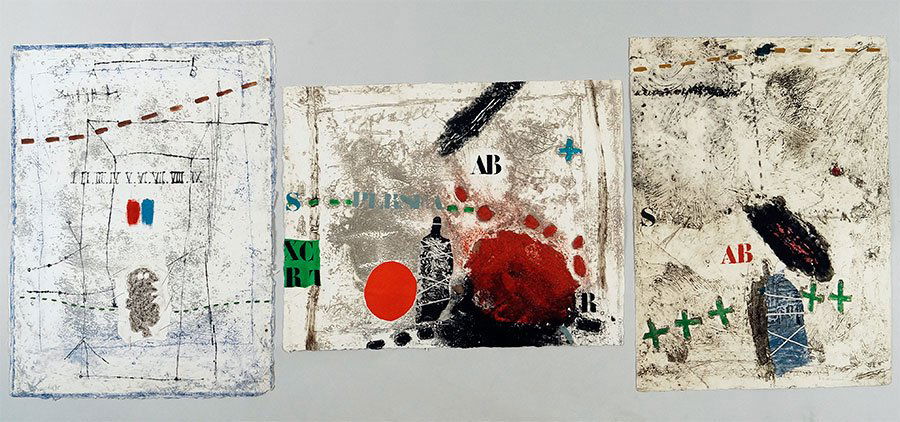 James Coignard (French, 1925-2008) Three Prints.: James Coignard (French, 1925-2008) Three Prints. Color carborundum and collage. Each is pencil signed and numbered Each Approximately: 26" x 20"