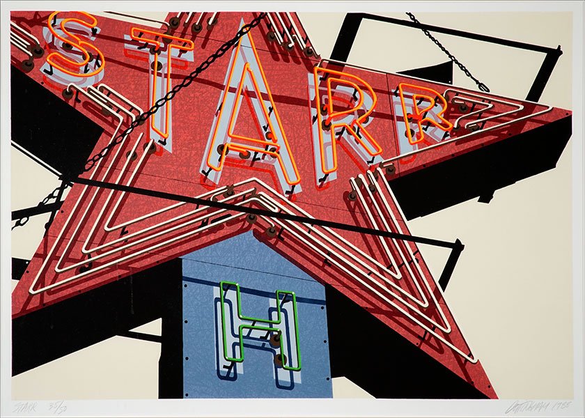 Robert Cunningham (American, 1924-2010) Starr.: Robert Cunningham (American, 1924-2010) Starr. Color lithograph, pencil titled and numbered 35/50 LL and pencil signed and dated 1988 LR Sight: 17" x 24.5" Frame: 30" x 37"