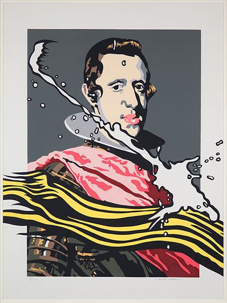 Equipo Cronica (Spanish, Active 1964-1981) Philip IV of: Equipo Cronica (Spanish, Active 1964-1981) Philip IV of Spain. Serigraph, pencil numbered 18/100 LL and pencil signed LR Sight: 29" x 21" Frame: 43" x 34"