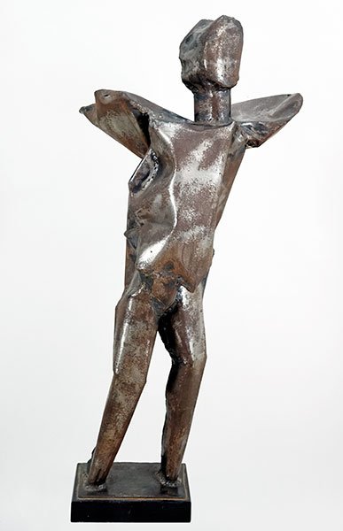 Abbott Pattison (American, 1916-1999) Winged Figure.: Abbott Pattison (American, 1916-1999) Winged Figure. Welded steel sculpture, signed on the base Height: 31.75"