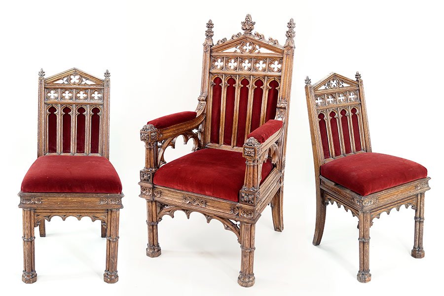 Three 19th Century English Gothic Revival Armchairs. (1 of 5)