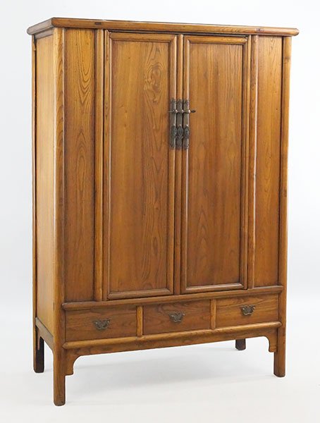 A 19th Century Chinese Ming-Style Elmwood Armoire. (1 of 7)