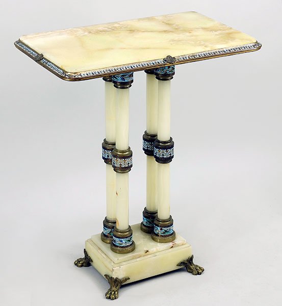 A French Onyx and Champleve Table. (1 of 8)