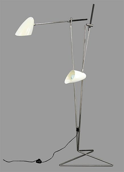 A Contemporary Two-Light Floor Lamp. (1 of 1)