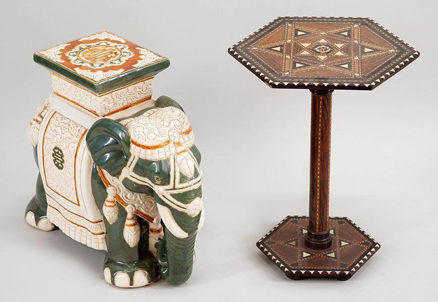 A Ceramic Elephant Form Garden Seat. (1 of 1)