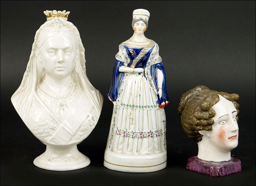 A Staffordshire Bust of Queen Victoria. (1 of 1)