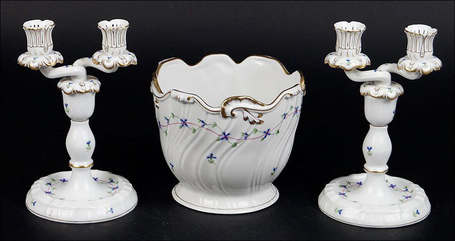 A Pair of Herend Porcelain Candelabra. (1 of 1)