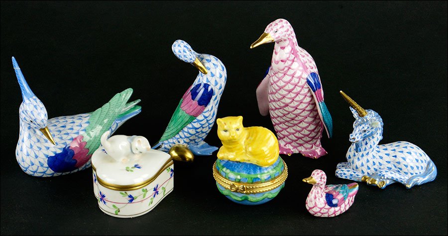 A Collection Of Herend Hungary Porcelain Figures. (1 of 1)