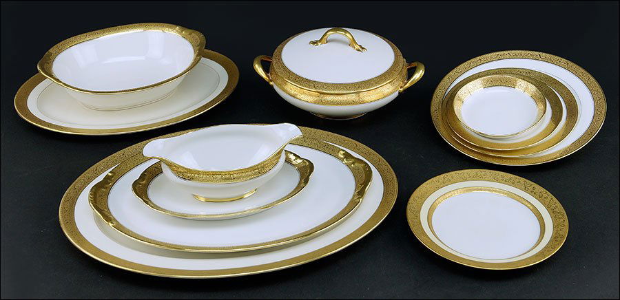 A Limoges Porcelain Partial Dinner Service. (1 of 1)