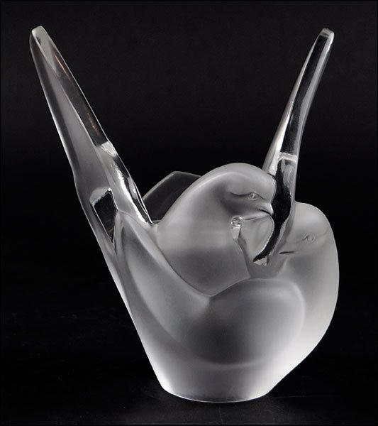 A Lalique Crystal 'Sylvie' Vase. (1 of 1)