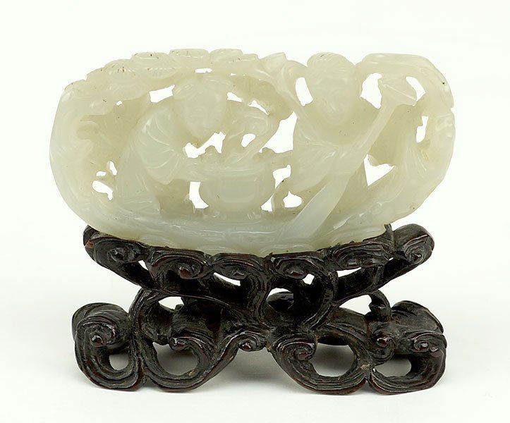 A Carved Jade Figural Group. (1 of 7)