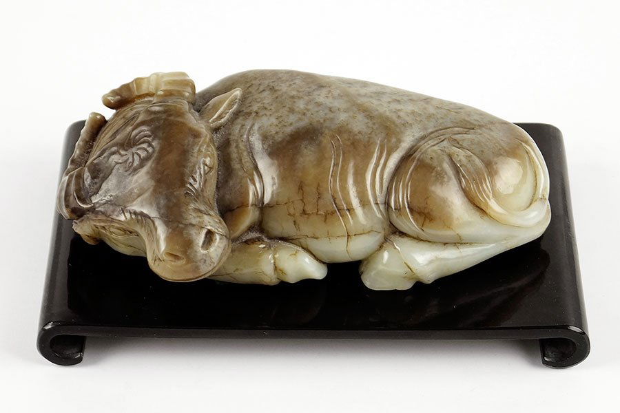 A Chinese Carved Jade Ox. (1 of 2)