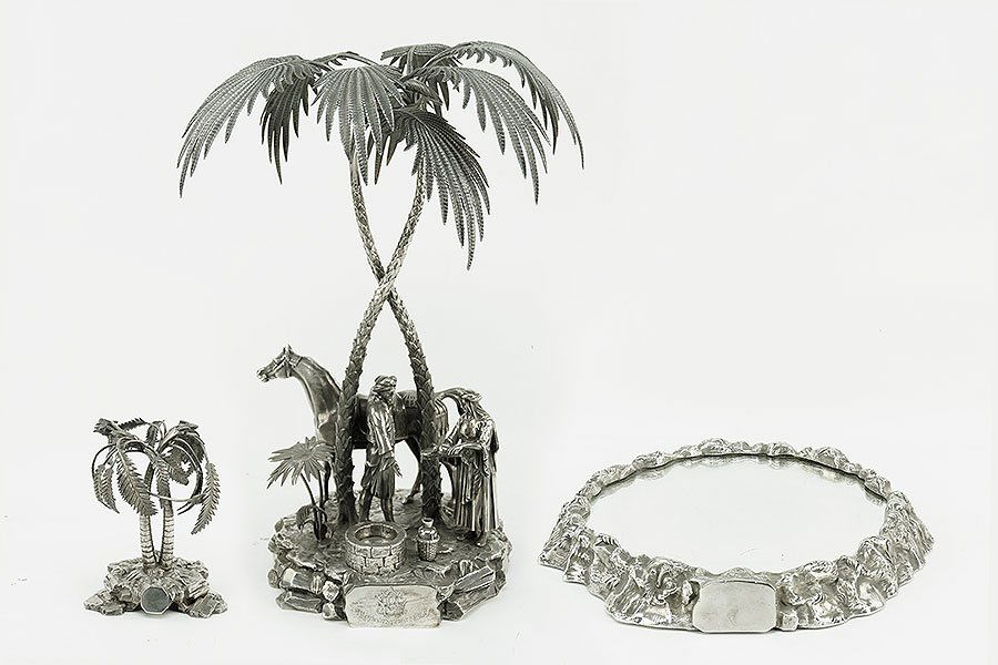 A Victorian Elkington Silverplate Figural Centerpiece. (1 of 1)