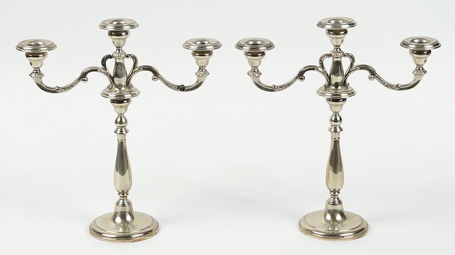 A Pair of American Weighted Sterling Silver Candelabra. (1 of 2)