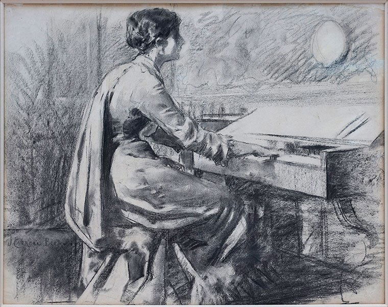 James Carroll Beckwith (1852-1917) Playing the  Spinet. (1 of 5)