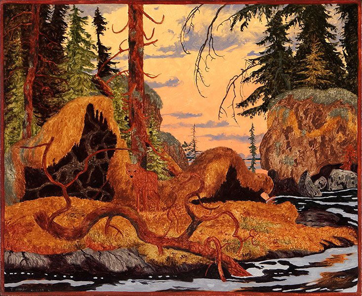 Tom Uttech (American, B. 1942) Red Wolf at Flood Bay. (1 of 8)