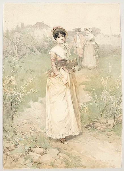 Percy Moran (American, 1862-1935) Lady On A Path. (1 of 1)