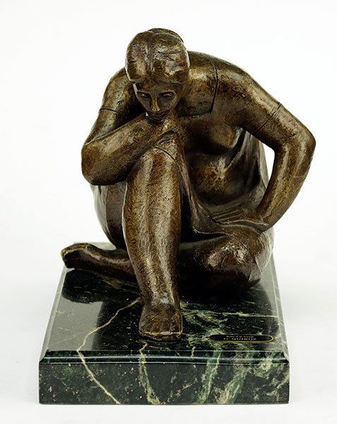G. Quiroz (20th Century) Seated Female Figure. (1 of 5)