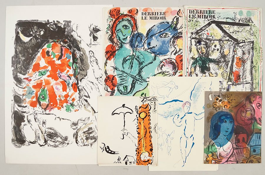 A Collection Of Chromolithographs.: A Collection Of Chromolithographs. Comprising over fifteen chromolithographs by or after Marc Chagall Largest Sheet: 22" x 15"