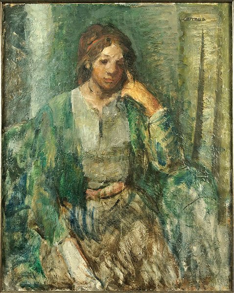 Lars Olov Laraeus (Swedish, B. 1913) Portrait Of A: Lars Olov Laraeus (Swedish, B. 1913) Portrait Of A Woman. Oil on canvas. Signed upper right Canvas: 32" x 26" Frame: 37" x 31"