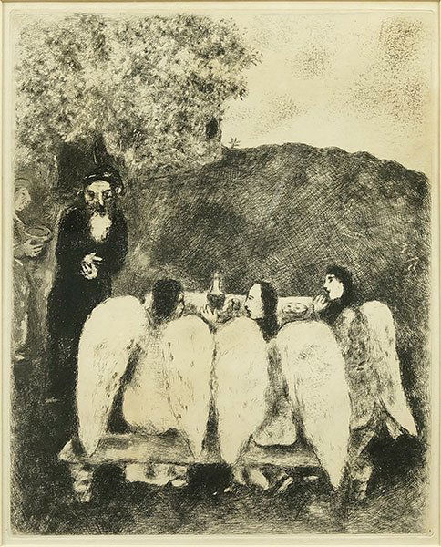 Marc Chagall (1887-1985) Abraham and the Three Angels. (1 of 4)