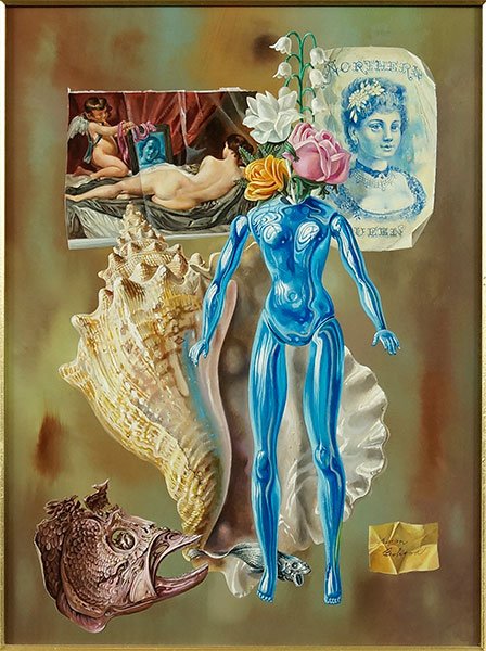 Aaron Bohrod (American, 1907-1992) Blue Venus.: Aaron Bohrod (American, 1907-1992) Blue Venus. Oil on board, signed LR Sight: 16" x 12" Frame: 27" x 22.5"