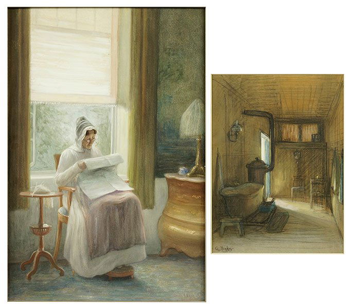 Gerke Henkes (Dutch, 1844-1927) Reading the News and (1 of 3)