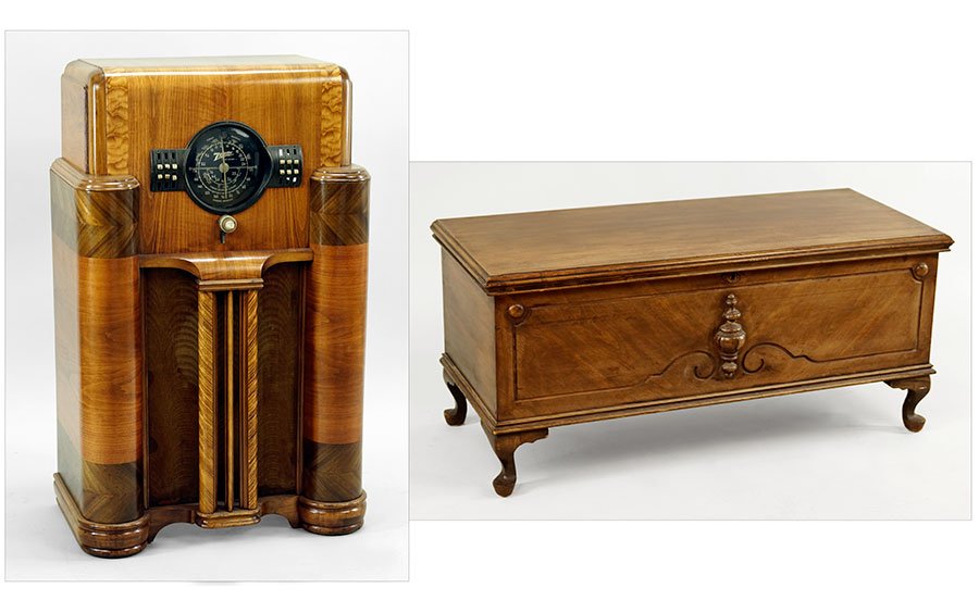 An Art Deco Zenith Mixed Wood Floor Radio. (1 of 3)