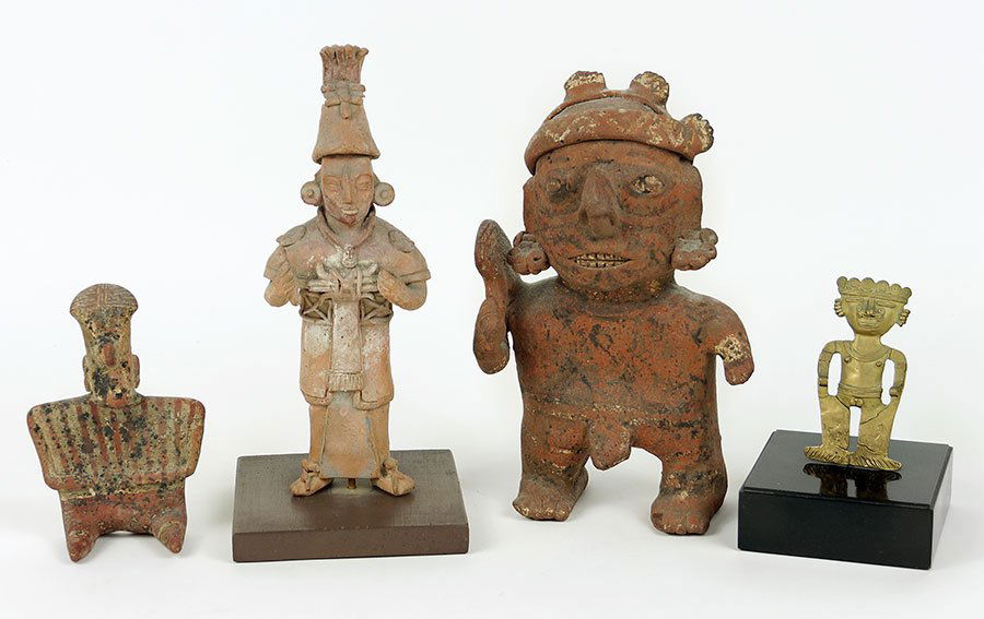 Three Pre-Colombian Style Pottery Figures. (1 of 1)
